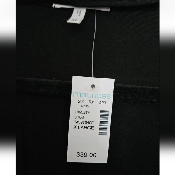 Maurices Black Sleeveless Draped Open-Front Cardigan - Picture 2 of 6